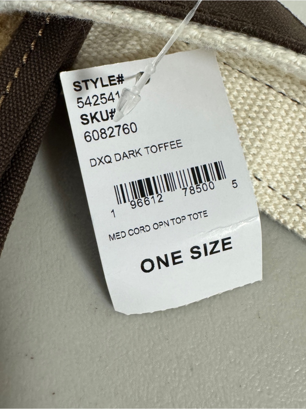 NWT LANDS END 5 Pocket Corduroy Tote Bag Tan Brown Dark Toffee Preppy Classic - Picture 11 of 14